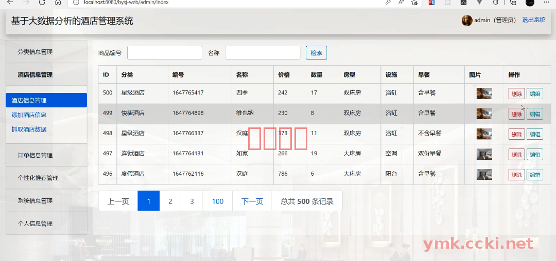 4.酒店信息管理